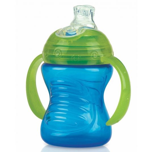 Nuby Drinking cup 240 ml leak proof with silicone mouthpiece - Blue