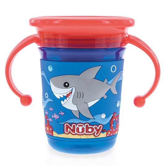 Nuby Trinklern-Becher 360° Wonder Cup 240 ml - 3D Motiv Shark