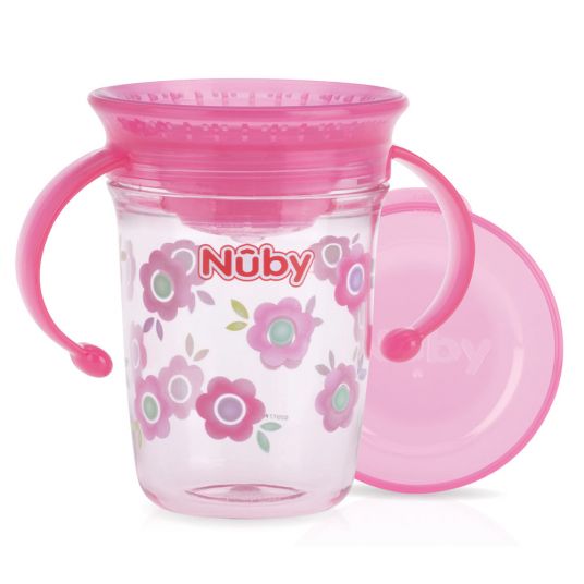 Nuby 360° Wonder Cup 240 ml Tritan Drinking Cup - Rosa