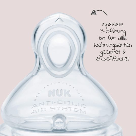 Nuk 11-tlg. Premium Starter-Set inkl. 6 Glasflaschen + 1 Dampfsterilisator Vario Express + 3 Spucktücher - Weiß Grau