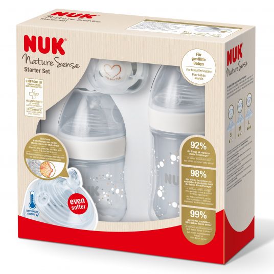 Nuk 3-piece starter set Nature Sense - Temperature Control - White