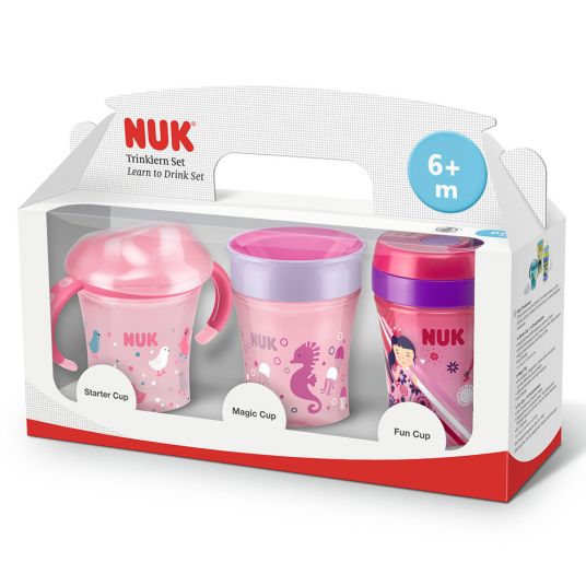 Nuk 5 pcs Drinking Cups Set - Pink