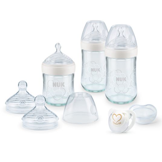 Nuk Set di 6 bottiglie di vetro Nature Sense - Bianco