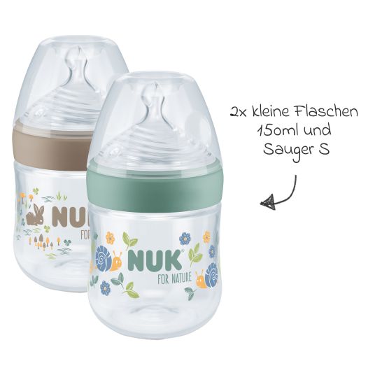 Nuk 6-piece Perfect-Start-Set for Nature - 4x PP bottle (150 ml & 260 ml) + 2x silicone pacifier (0-6 months)
