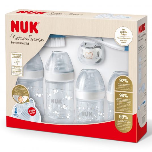 Nuk 8-piece Perfect Start Set Nature Sense - Temperature Control - White