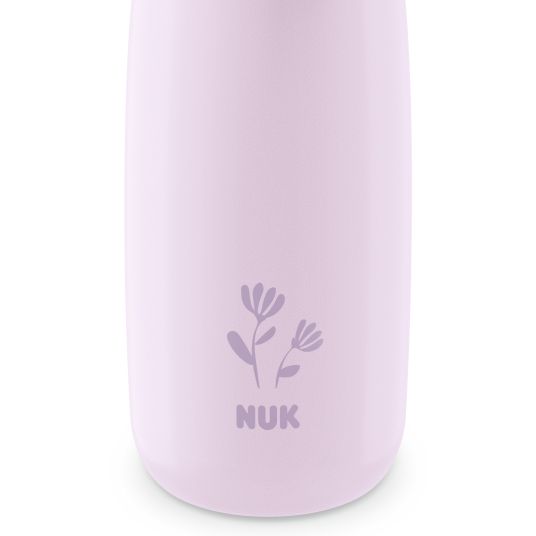 Nuk Edelstahl-Trinkflasche Mini-Me Flip Cup - mit bissfestem Trinkaufsatz 500 ml - Blume - Flieder