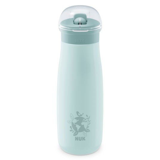 Nuk Edelstahl-Trinkflasche Mini-Me Flip Cup - mit bissfestem Trinkaufsatz 500 ml - Globus - Blau
