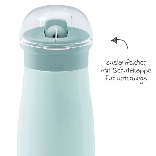 Nuk Edelstahl-Trinkflasche Mini-Me Flip Cup - mit bissfestem Trinkaufsatz 500 ml - Globus - Blau