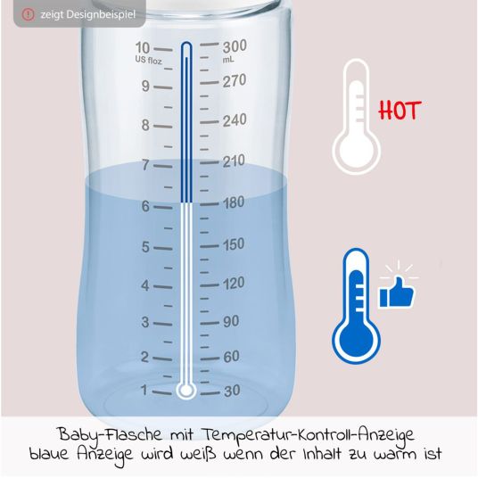 Nuk Glas-Flasche 3er Pack First Choice Plus 240 ml + Silikon-Sauger Gr. 1 M - Temperature Control + GRATIS Flaschenbürste - Sterne