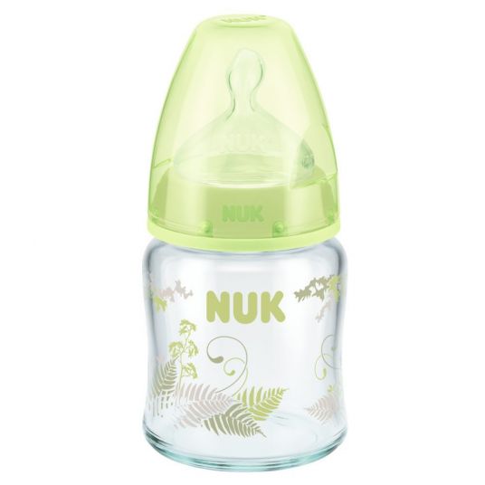 Nuk Glass bottle First Choice 120 ml - Silicone Size 1 - Green