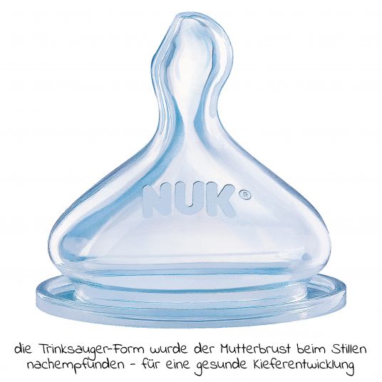 Nuk Glas-Flasche First Choice Plus 120 ml + Silikon-Sauger Gr. 1 S - Weiß