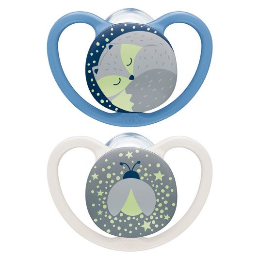 Nuk Luminous pacifier 2-pack Space Night - silicone 0-6 M - fox & firefly