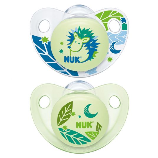 Nuk Luminous pacifier 2-pack Trendline Night & Day - Silicone 18-36 M - Green