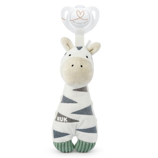 Nuk Mini cuddly toy with pacifier holder pacifier buddy incl. pacifier Star 0-6 M - Little Friend Zebra