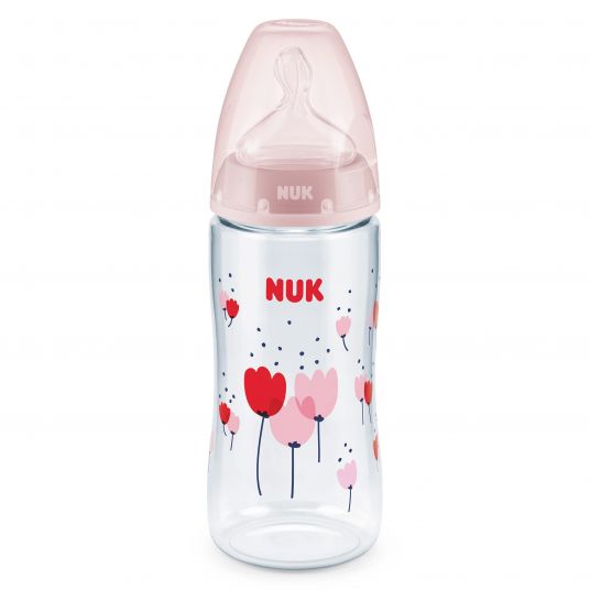Nuk PA bottle First Choice Plus Temperature Control 300 ml - Silicone Gr. 1 M - Pink
