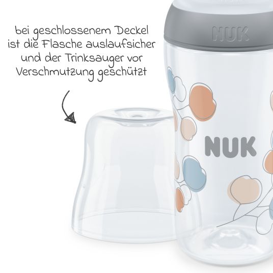 Nuk PP-Flasche 3er Pack Perfect Match 260 ml + Silikon-Sauger Gr. M - Zweige & Regenbogen