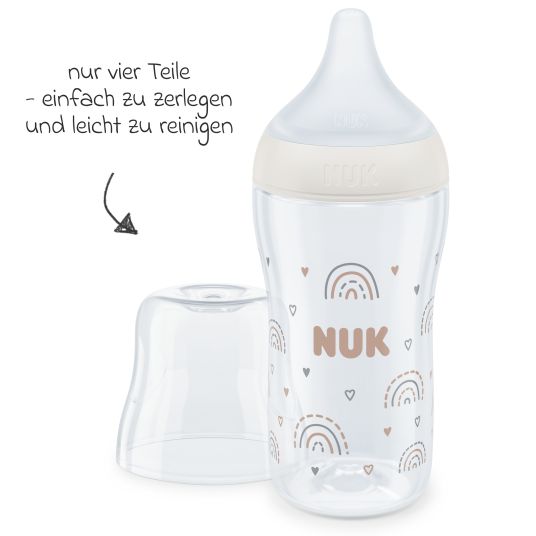 Nuk PP bottle 3-pack Perfect Match 260 ml + silicone teat size M - twigs & rainbow