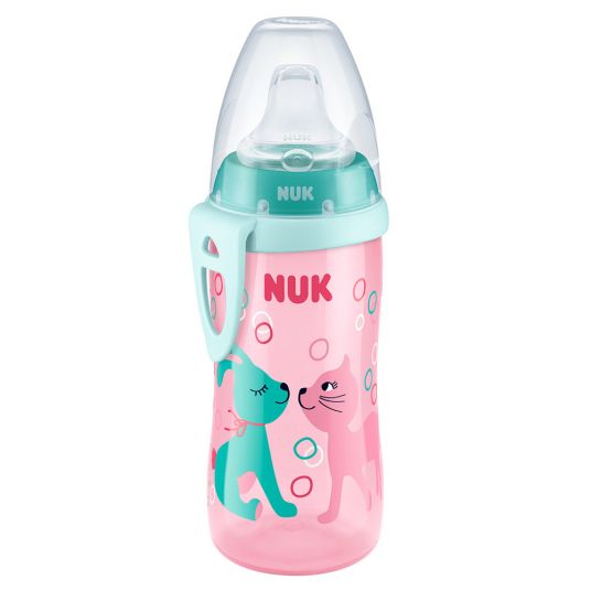 Nuk Bottiglia in PP Active Cup 300 ml - Gatto e coniglio - Menta rosa