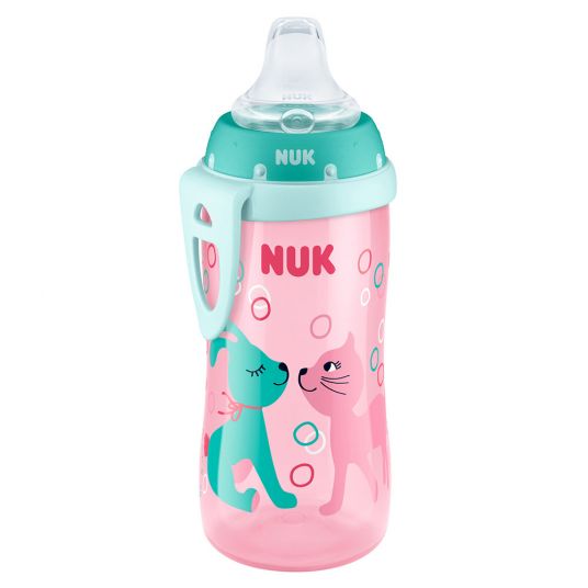 Nuk PP-Flasche Active Cup 300 ml - Katze & Hase - Rosa Mint