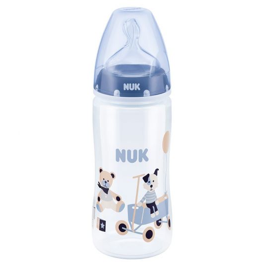 Nuk PP-Flasche First Choice+ 300 ml - Silikon Gr. 2 - Bärchen Blau