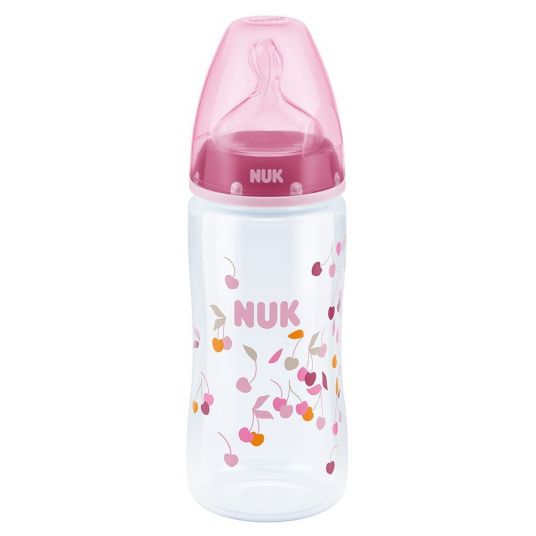 Nuk PP bottle First Choice+ 300 ml - silicone size 2 - cherries bordeaux