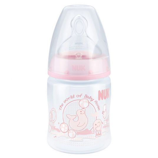 Nuk PP bottle First Choice Plus 150 ml - silicone size 1 M - Baby Rose