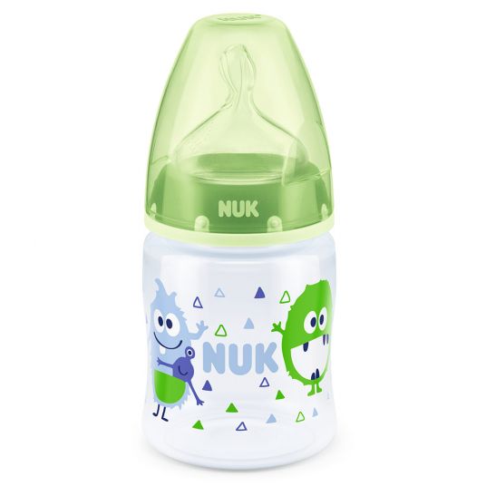 Nuk Bottiglia in PP First Choice Plus 150 ml - silicone misura 1 M - Monster - verde