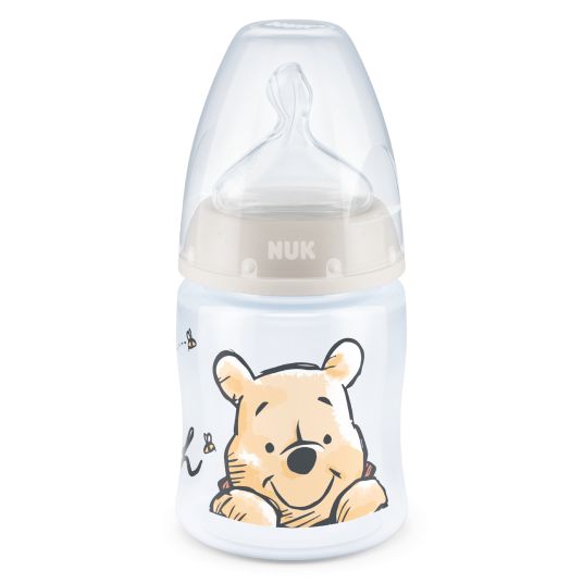 Nuk Bottiglia PP First Choice Plus 150 ml + tettarella in silicone misura 1 M - Controllo della temperatura - Disney Winnie the Pooh - Beige