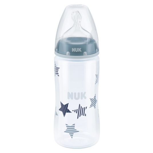 Nuk PP-Flasche First Choice Plus 300 ml - Silikon Gr. 1 M - Sterne Blau