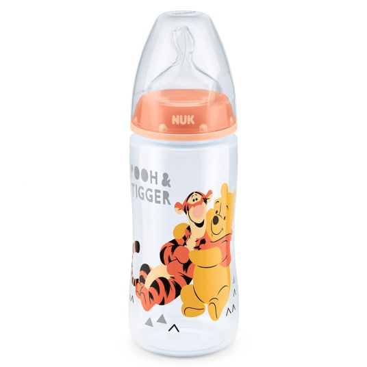 Nuk PP bottle First Choice Plus 300 ml - silicone size 2 M - Disney Winnie Pooh - Salmon