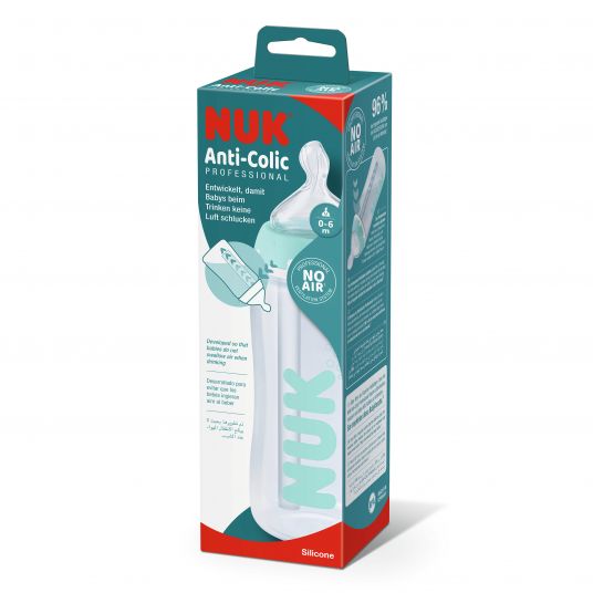 Nuk PP-Flasche First Choice Plus Anti-Colic 300 ml + Silikon-Sauger Gr. M - Temperature Control