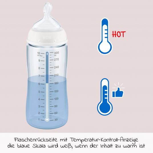Nuk PP-Flasche First Choice Plus Anti-Colic 300 ml + Silikon-Sauger Gr. M - Temperature Control