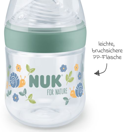 Nuk PP bottle for Nature 150 ml + silicone teat size S - green
