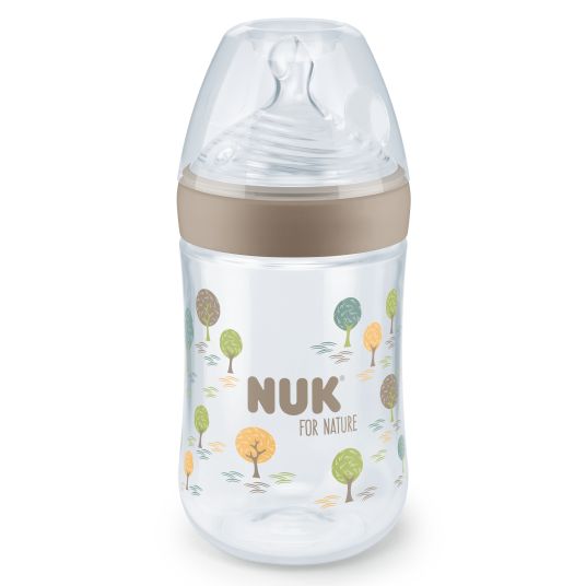 Nuk PP-Flasche for Nature 260 ml + Silikon-Sauger Gr. M - Beige
