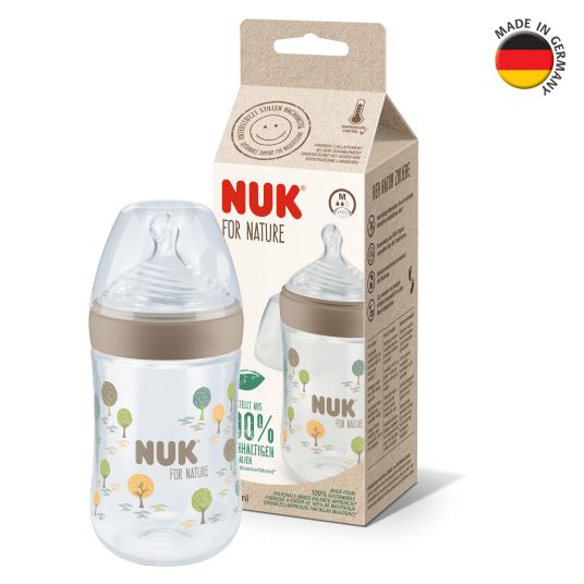 Nuk PP-Flasche for Nature 260 ml + Silikon-Sauger Gr. M - Beige