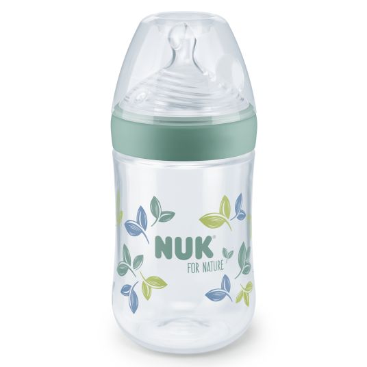 Nuk PP-Flasche for Nature 260 ml + Silikon-Sauger Gr. M - Grün
