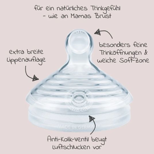 Nuk PP-Flasche for Nature 260 ml + Silikon-Sauger Gr. M - Grün
