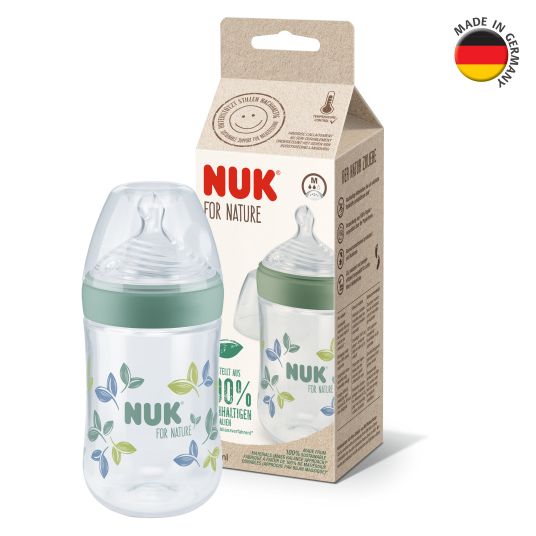 Nuk PP bottle for Nature 260 ml + silicone teat size M - green