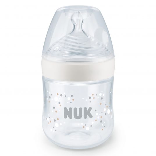 Nuk Bottiglia in PP Nature Sense 150 ml + tettarella in silicone taglia S - Controllo della temperatura - Bianco