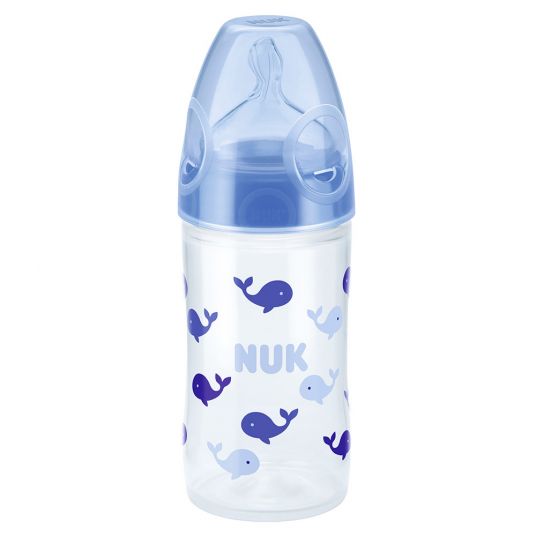 Nuk PP bottle New Classic 150 ml - silicone size 1 S - whale - blue