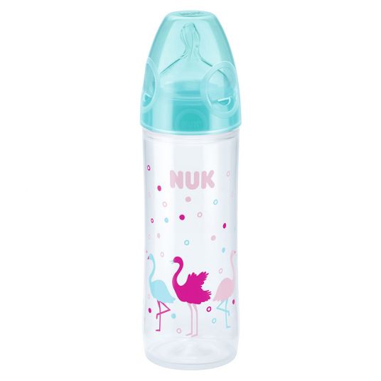 Nuk PP-Flasche New Classic 250 ml - Silikon Gr. 2 M - Flamingo - Türkis Pink