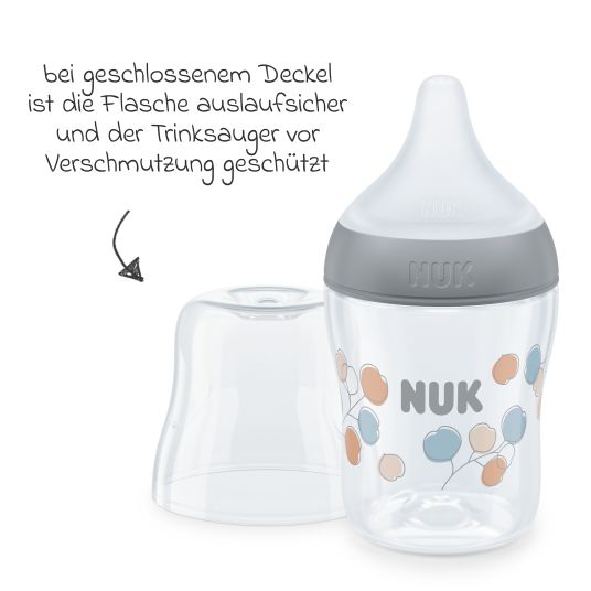 Nuk PP-Flasche Perfect Match 150 ml + Silikon-Sauger Gr. S - Zweige - Grau