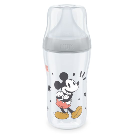 Nuk PP-Flasche Perfect Match 260 ml + Silikon-Sauger Gr. M - Disney Mickey Mouse - Grau
