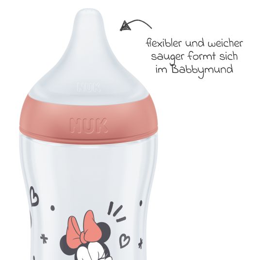 Nuk PP-Flasche Perfect Match 260 ml + Silikon-Sauger Gr. M - Disney Minnie Mouse - Rot