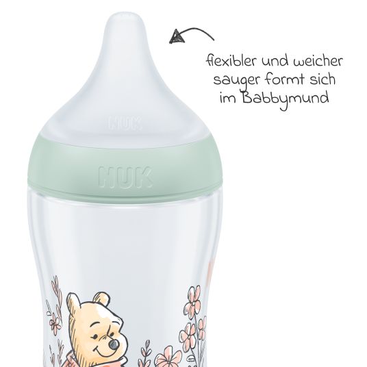 Nuk PP-Flasche Perfect Match 260 ml + Silikon-Sauger Gr. M - Disney Winnie Pooh - Grün