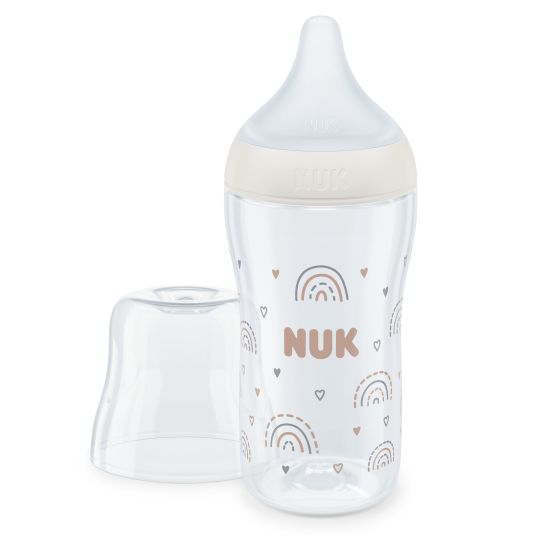 Nuk PP bottle Perfect Match 260 ml + silicone teat size M - rainbow - white