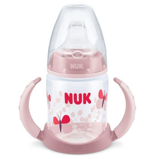Nuk PP drinking bottle First Choice 150 ml - silicone spout - butterfly - pink