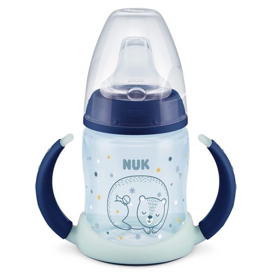 Nuk PP-Trinklernflasche First Choice - Glow in the Dark 150 ml - Silikon-Trinktülle - Blau