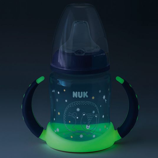Nuk PP Drinking Bottle First Choice - Glow in the Dark 150 ml - Silicone Spout - Blue