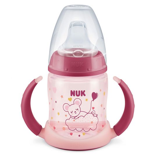 Nuk PP-Trinklernflasche First Choice - Glow in the Dark 150 ml - Silikon-Trinktülle - Rot